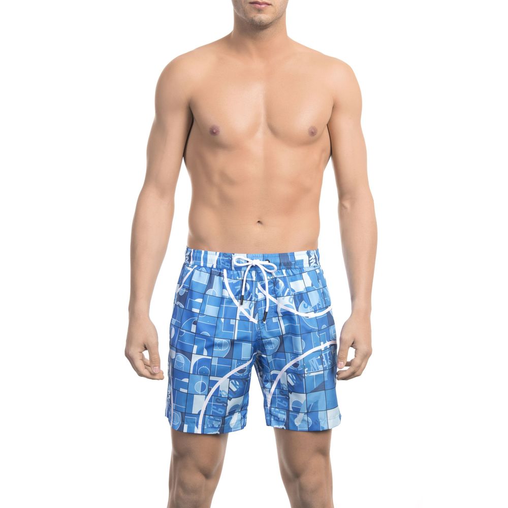 Bikkembergs Light Blue Polyester Men's Swim Shorts