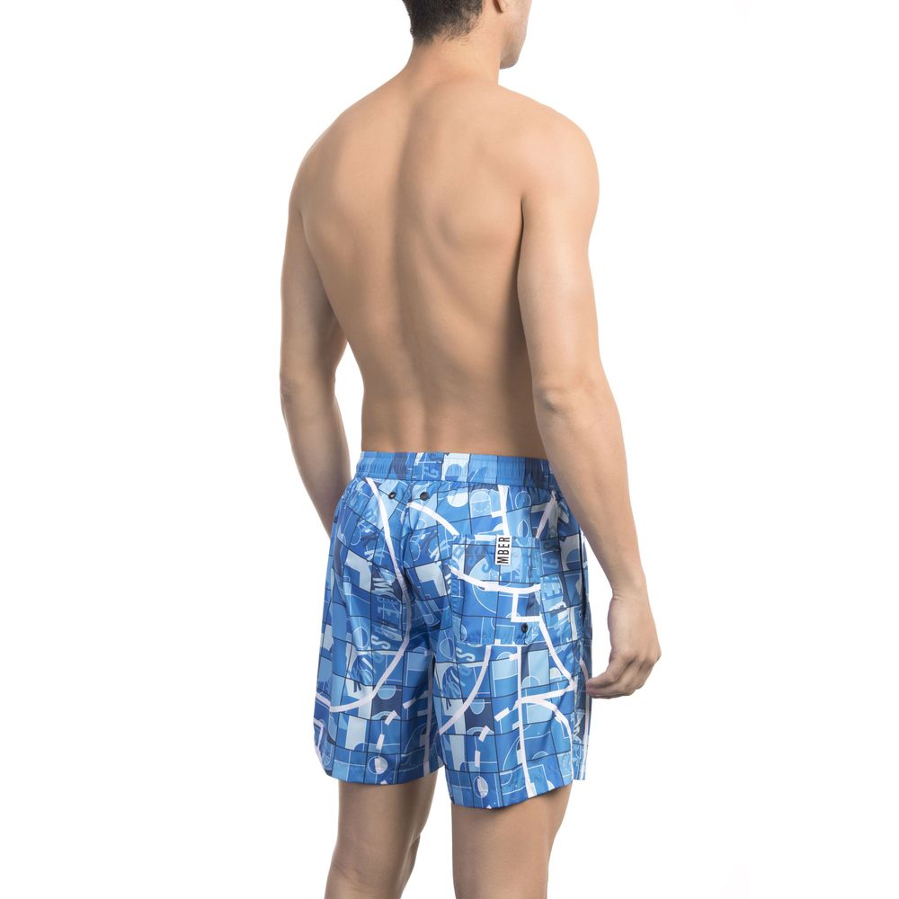 Bikkembergs Light Blue Polyester Men's Swim Shorts