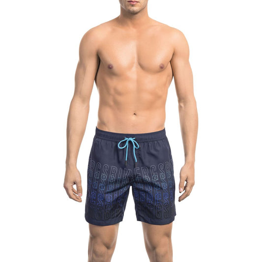 Bikkembergs Blue Polyester Men's Swim Shorts