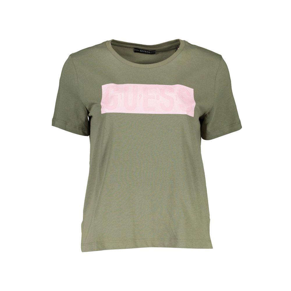 Guess Jeans Green Cotton T-Shirt for Women