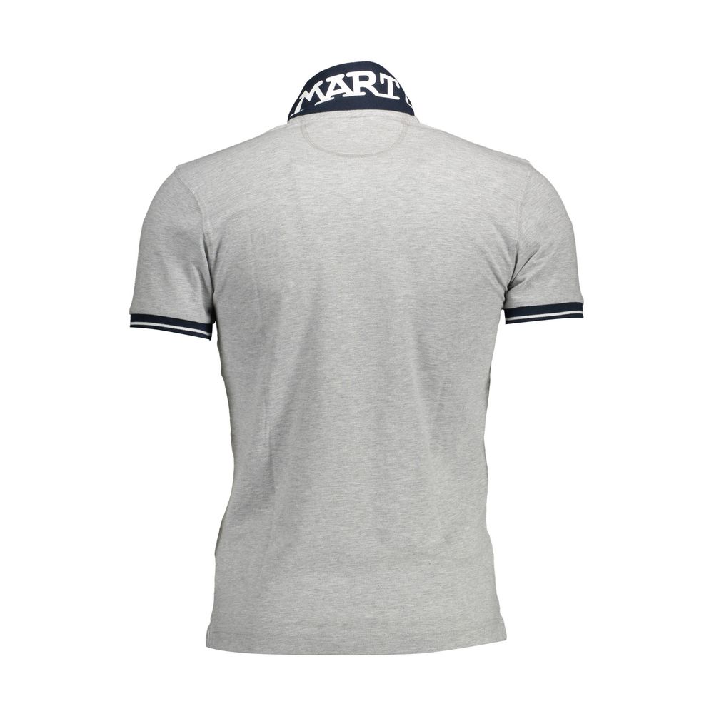 La Martina Grey Cotton Polo Shirt for Men