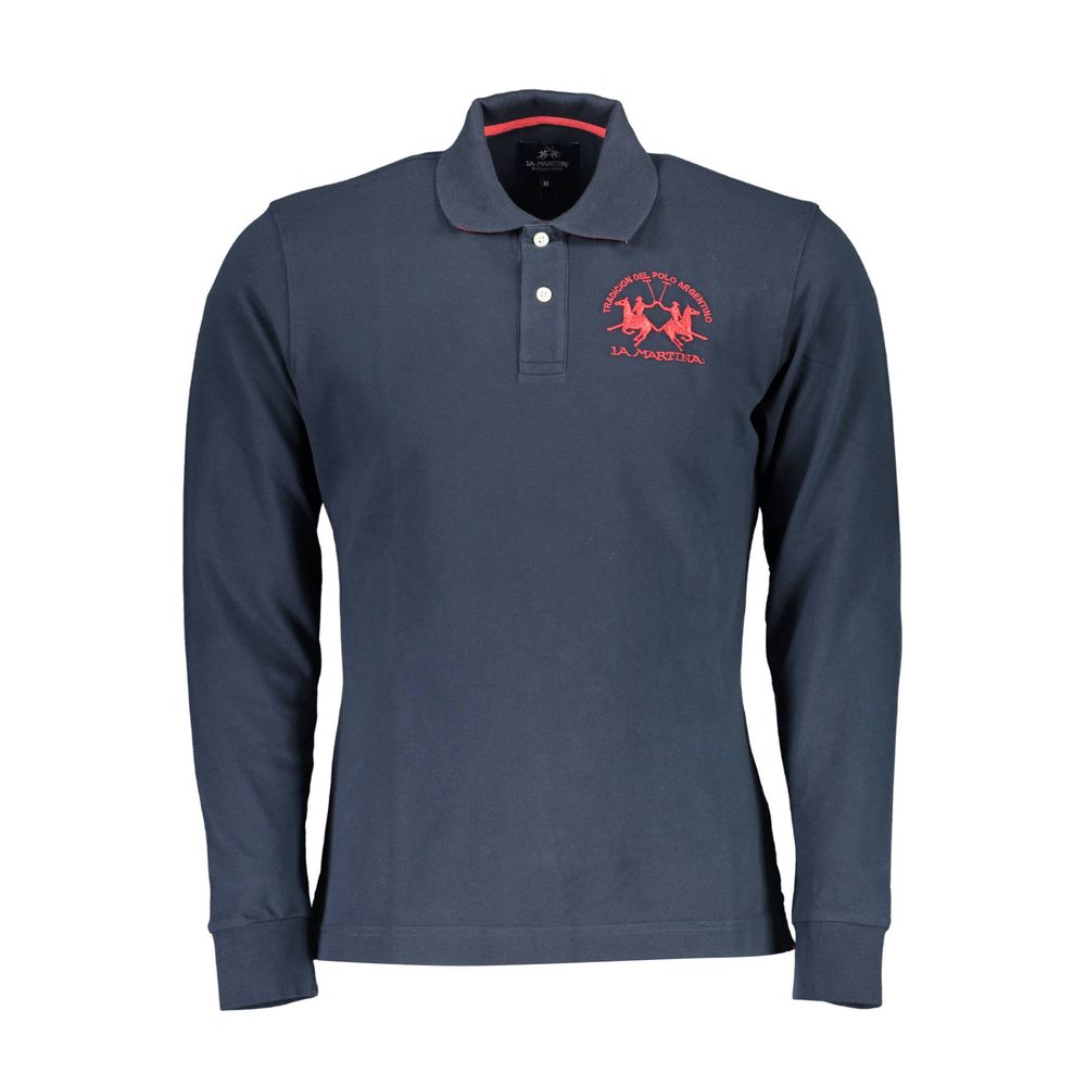 La Martina Blue Men's Cotton Polo Shirt