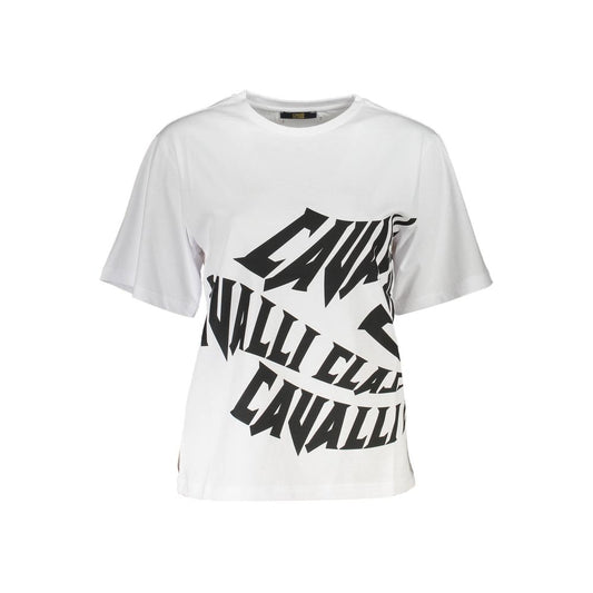 Cavalli Class White Cotton T-Shirt for Women