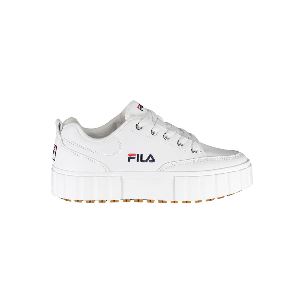 Fila Chic white wedge sneakers with embroidered detail