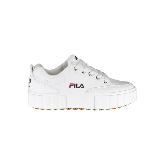 Fila Chic white wedge sneakers with embroidered detail