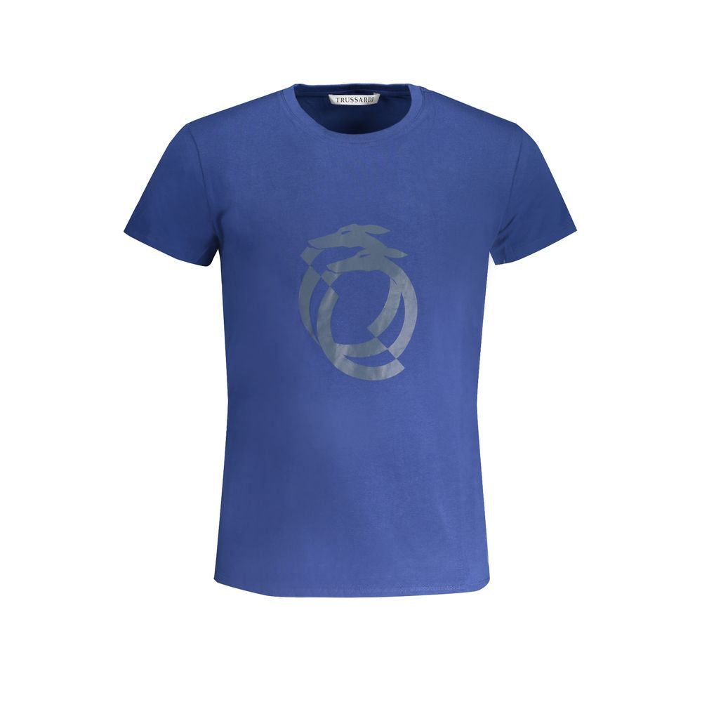 Trussardi T-Shirt aus blauer Baumwolle