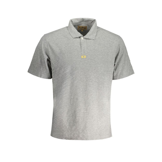 La Martina Grey Cotton Polo Shirt