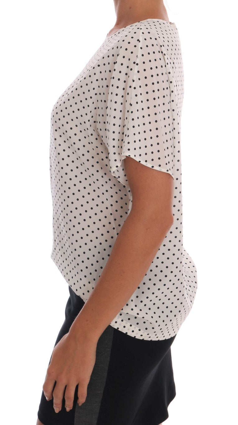 Dolce & Gabbana Schicke Polka Dot Seidenbluse