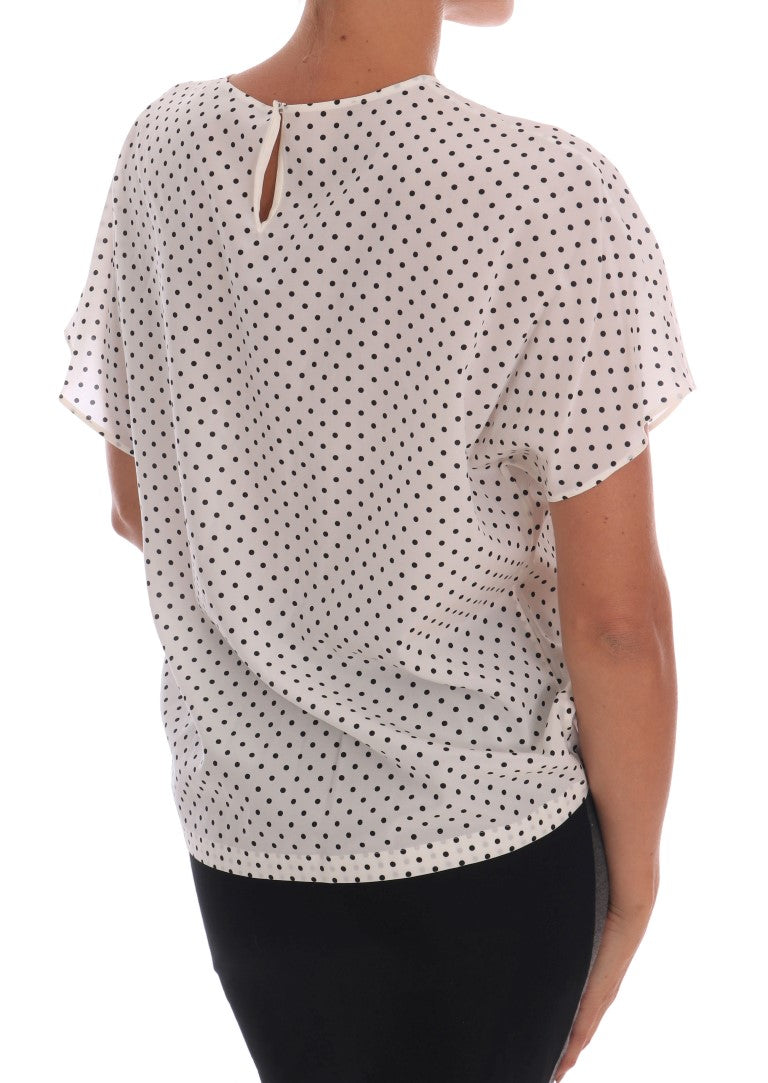 Dolce & Gabbana Schicke Polka Dot Seidenbluse