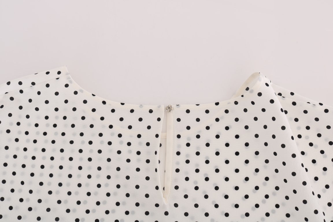 Dolce & Gabbana Schicke Polka Dot Seidenbluse