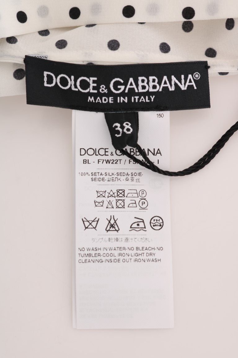 Dolce & Gabbana Schicke Polka Dot Seidenbluse