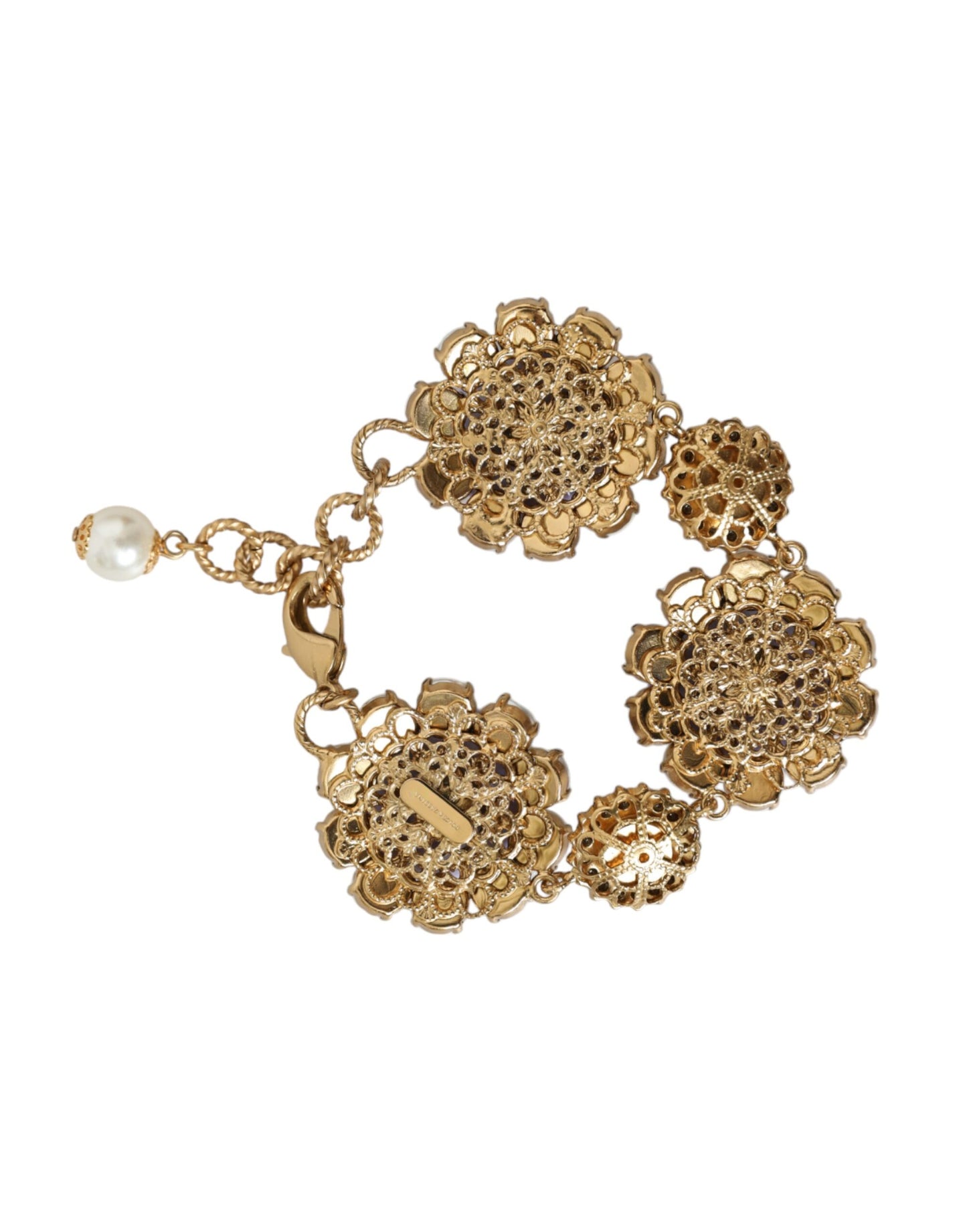 Dolce & Gabbana Gold FIORI BLOOMING Florales Armband mit Barockkristallen