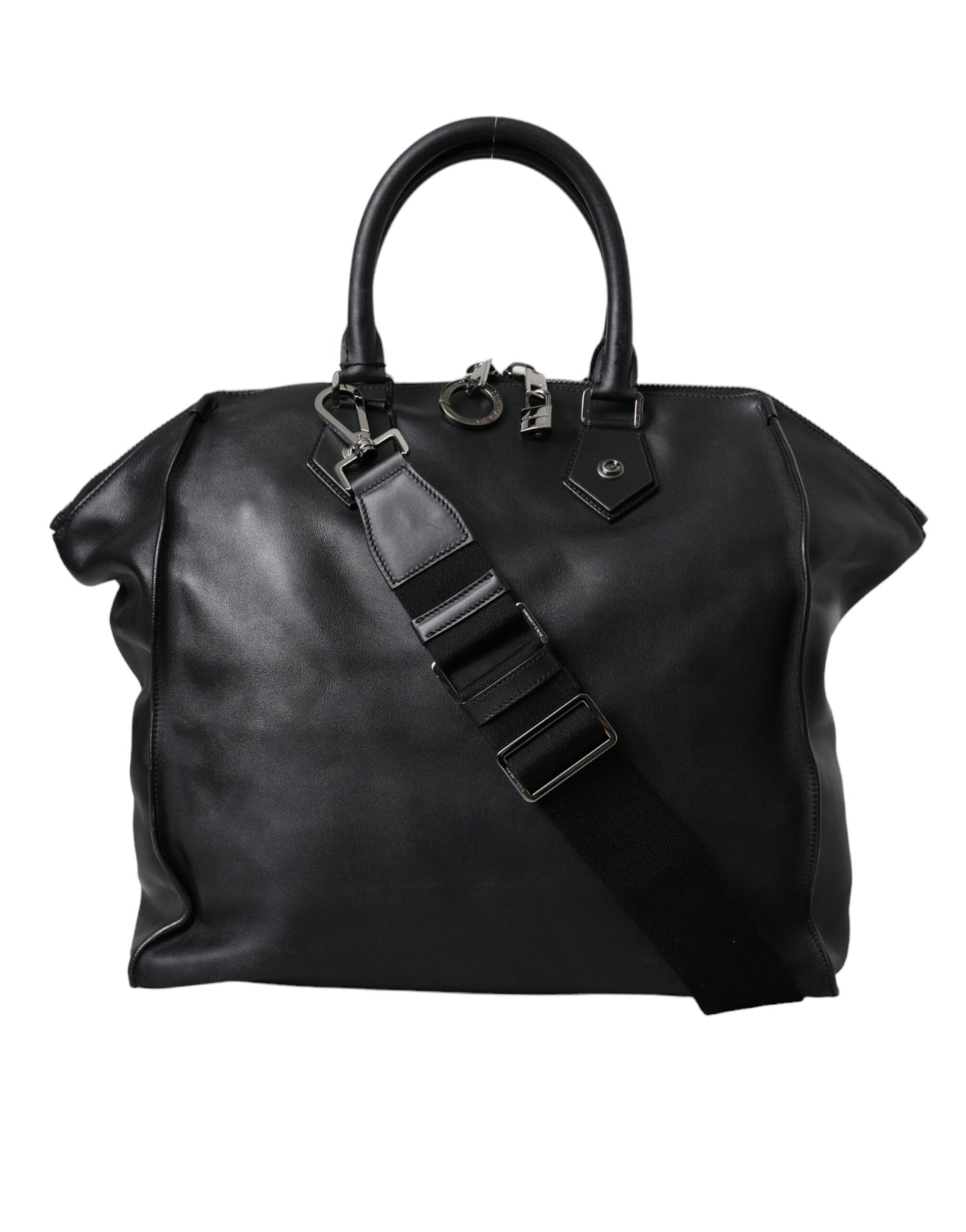 Dolce &amp; Gabbana Black washed calf leather biker-style shopper bag