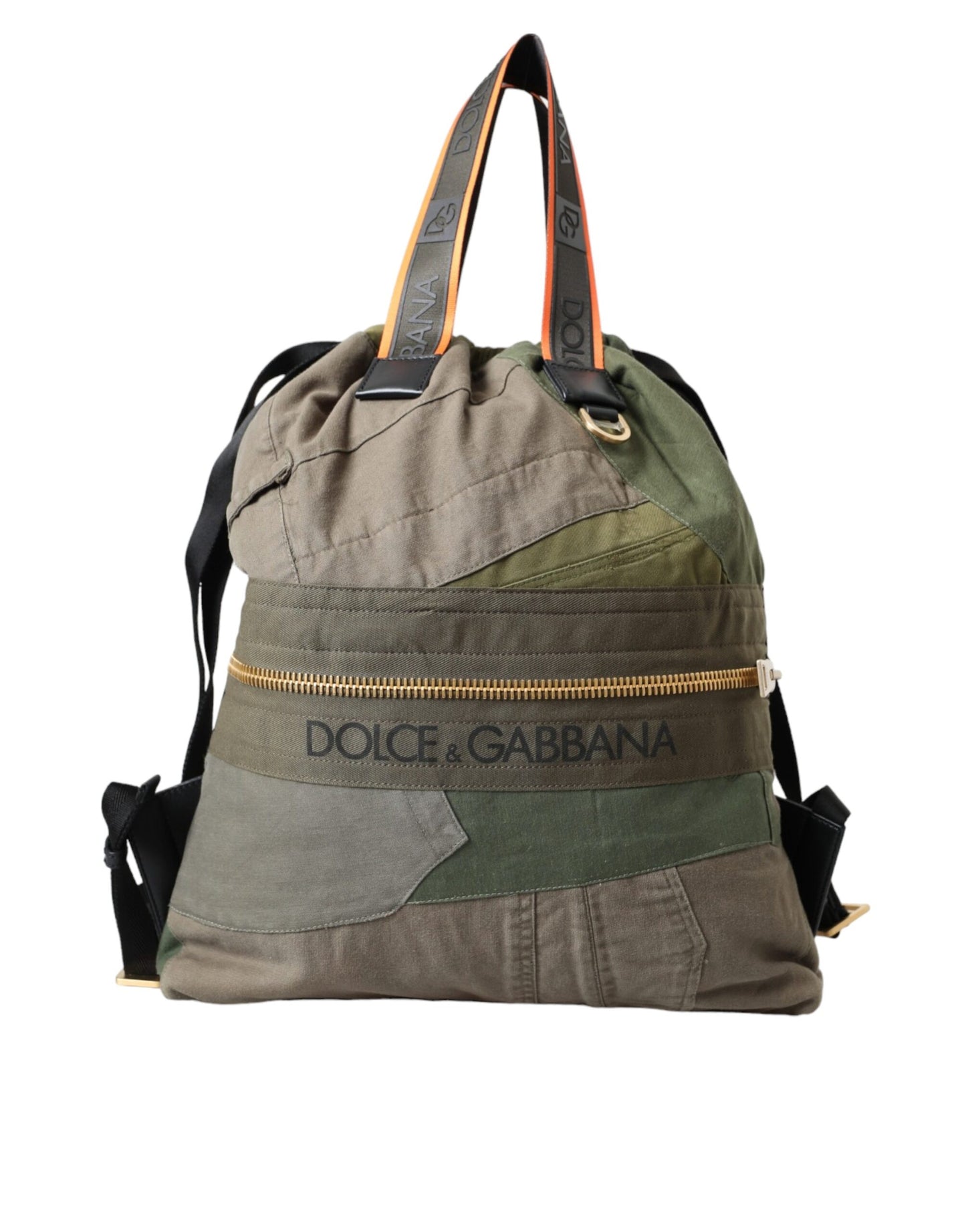 Dolce & Gabbana Militärgrüner Patchwork-Rucksack Rucksack Tasche