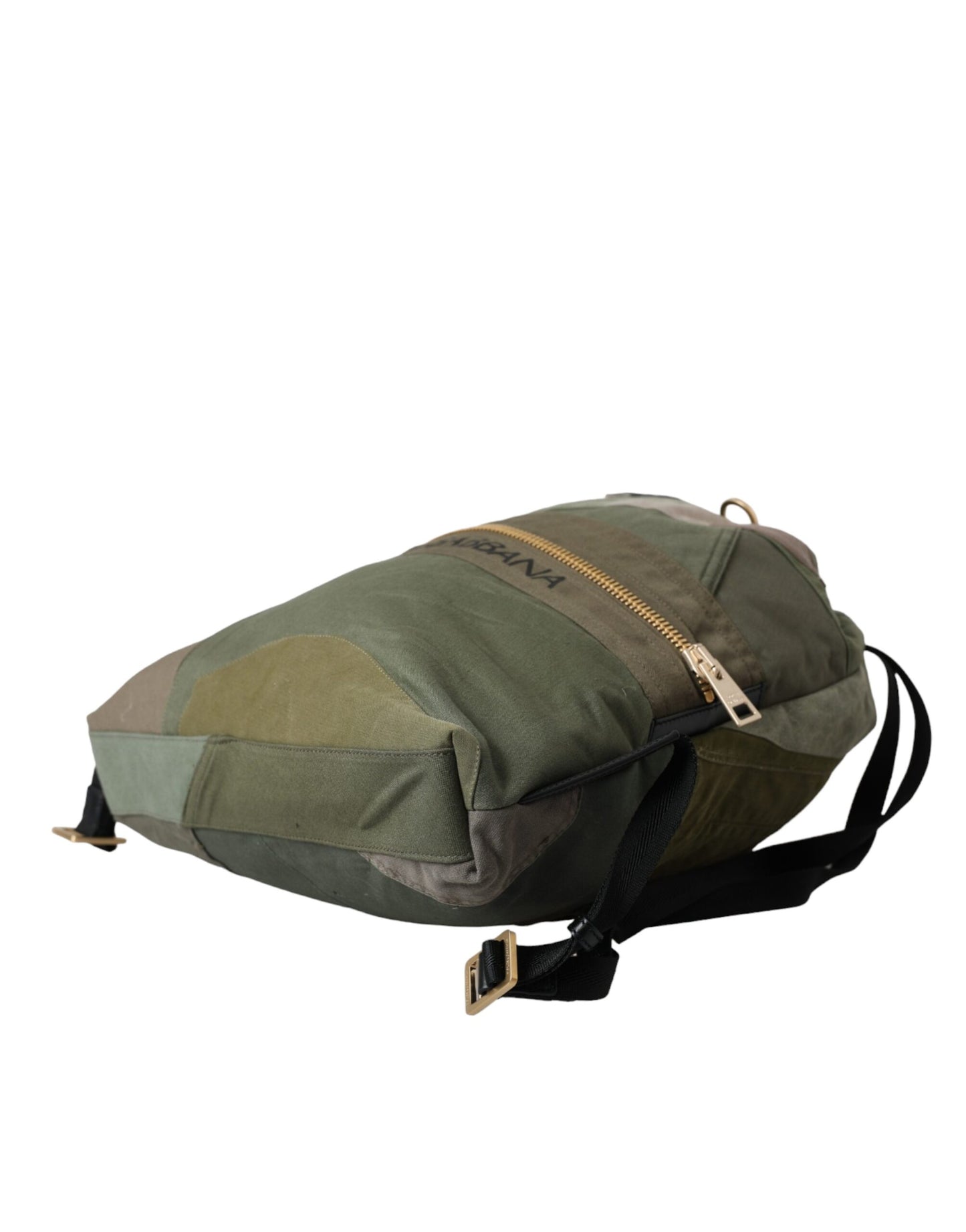 Dolce &amp; Gabbana Military Green Patchwork Backpack Rucksack Bag