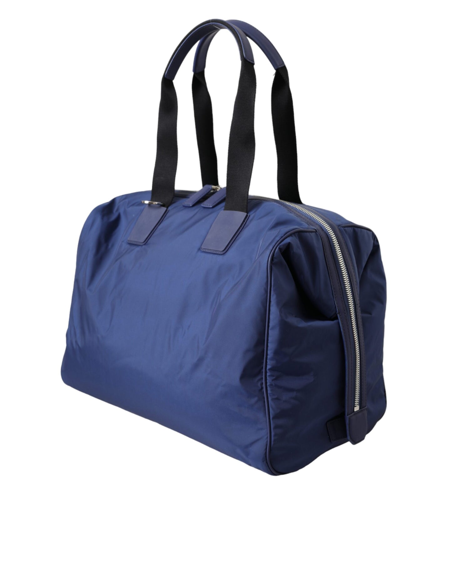 Dolce &amp; Gabbana Blue Nylon Calfskin Hand-Shoulder Duffel Bag