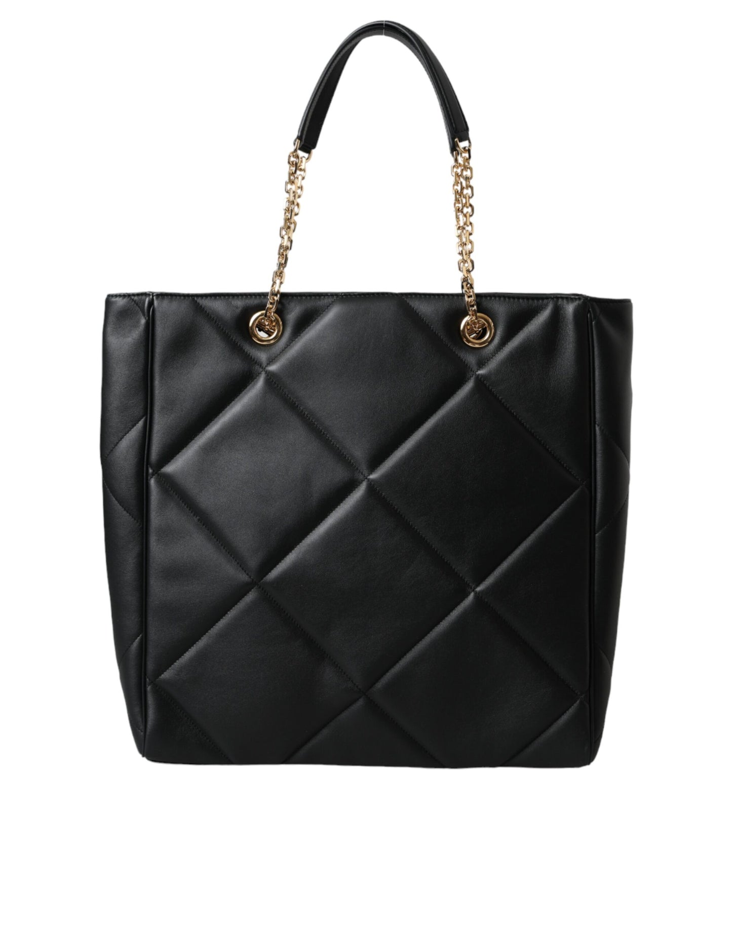 Dolce &amp; Gabbana Black Leather JUNGLE Quilted Tote Bag