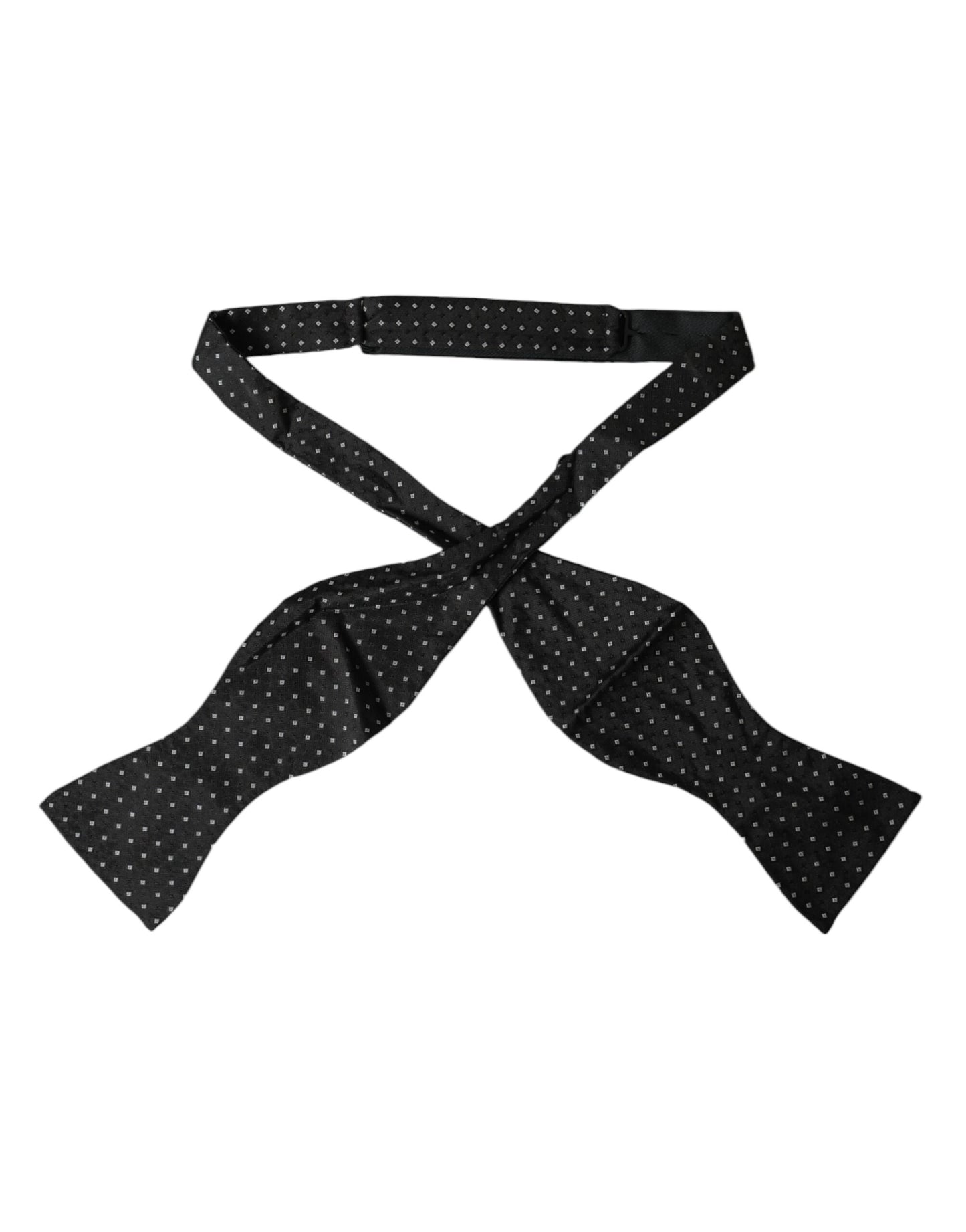 Dolce &amp; Gabbana Black Silk Polka Dot Slim Skinny Tie Men Bow Tie