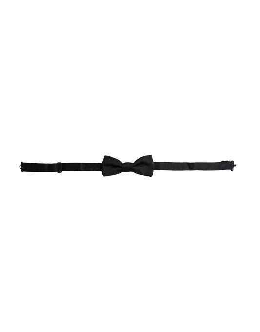 Dolce &amp; Gabbana Black Silk Adjustable Neck Men Bow Tie