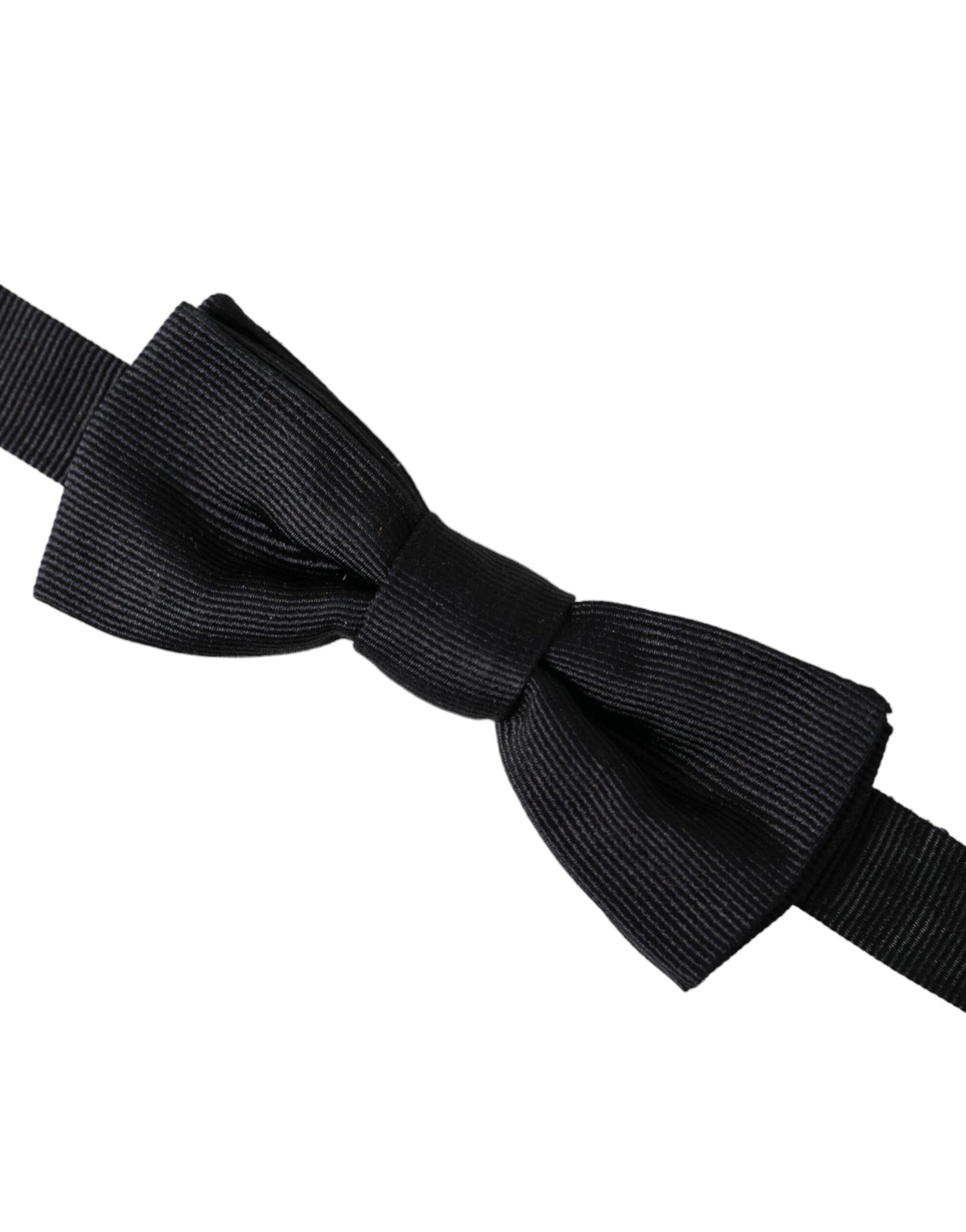 Dolce &amp; Gabbana Black Silk Adjustable Neck Men Bow Tie