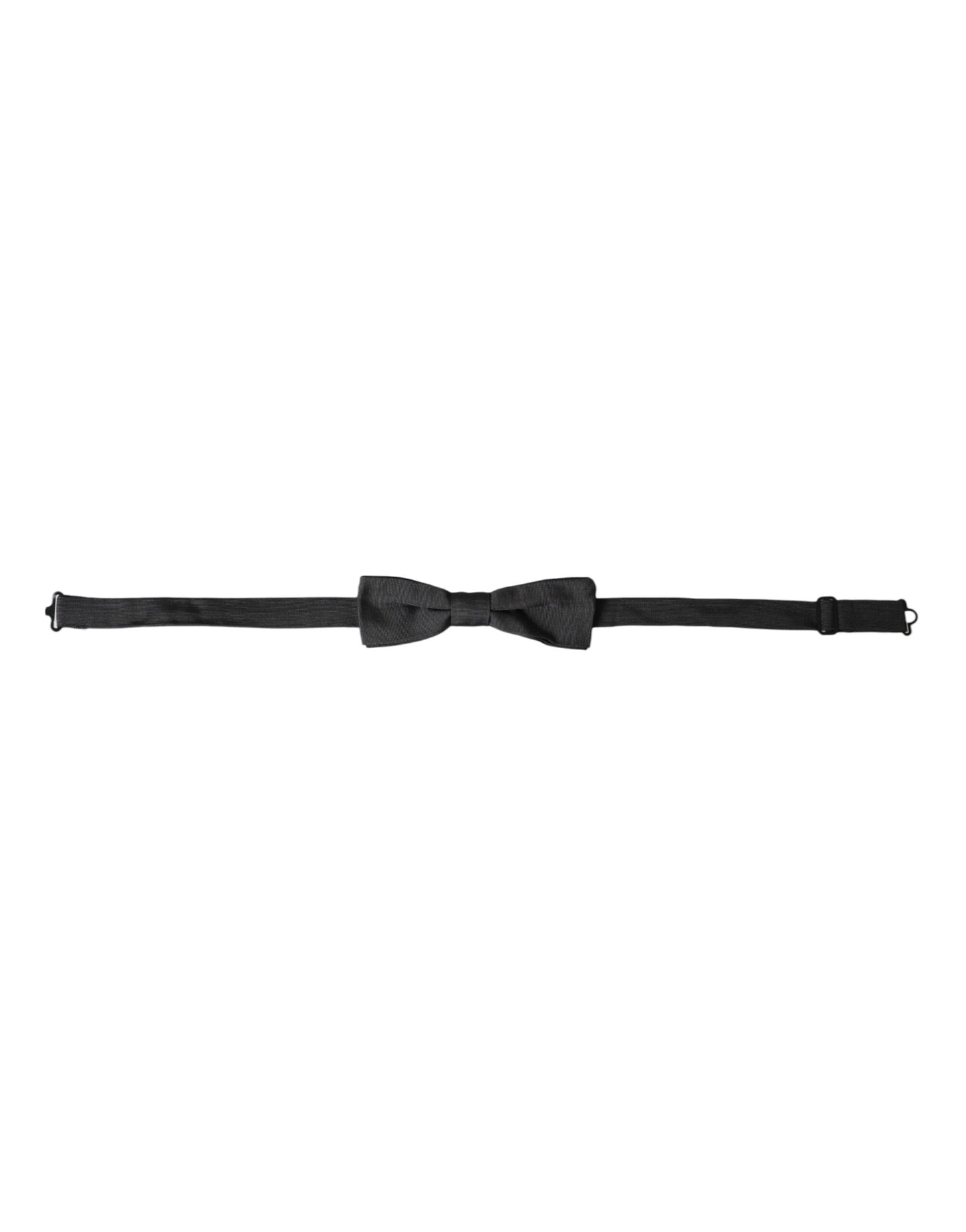 Dolce &amp; Gabbana Black Silk Adjustable Neck Men Bow Tie