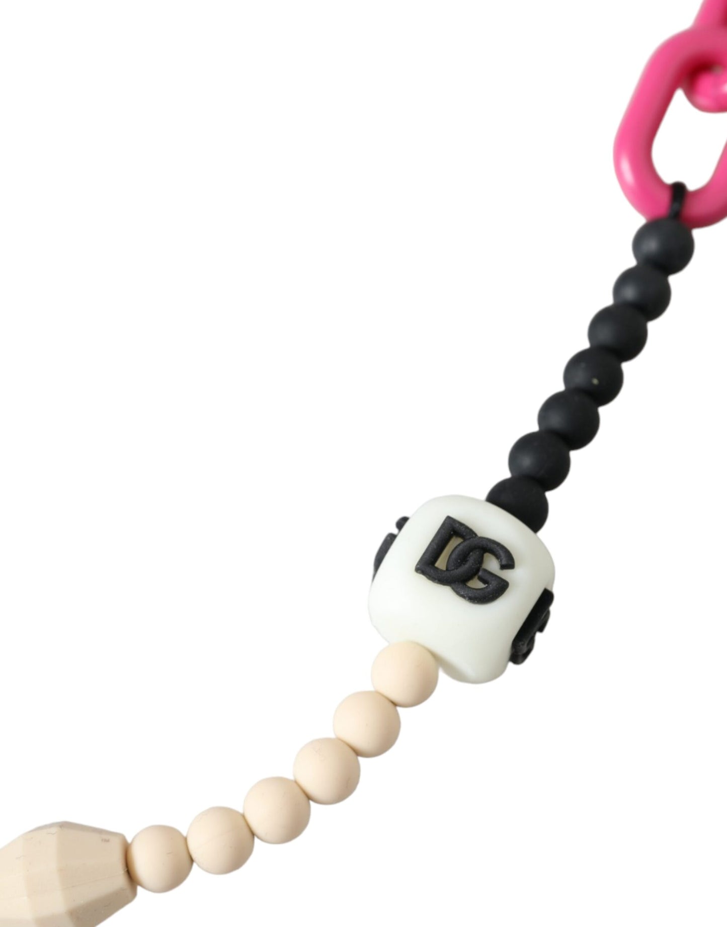 Dolce & Gabbana Multicolor Perlenkette Logo Charm Halskette