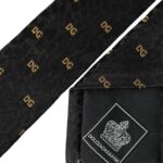 Dolce &amp; Gabbana Black silk tie with brand logo, adjustable