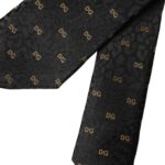 Dolce &amp; Gabbana Black silk tie with brand logo, adjustable