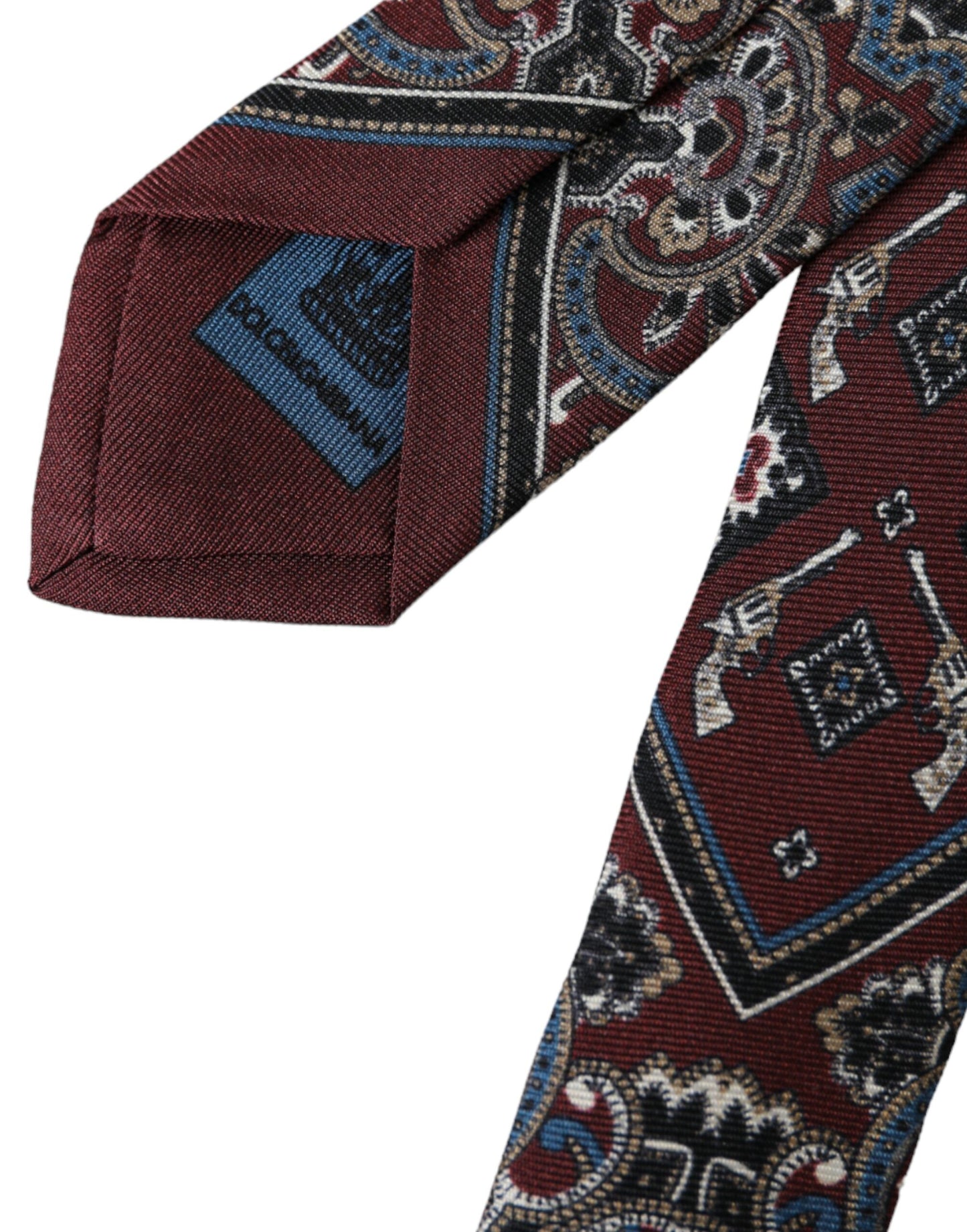 Dolce &amp; Gabbana Bordeaux Printed 100% Silk Adjustable Men's Tie