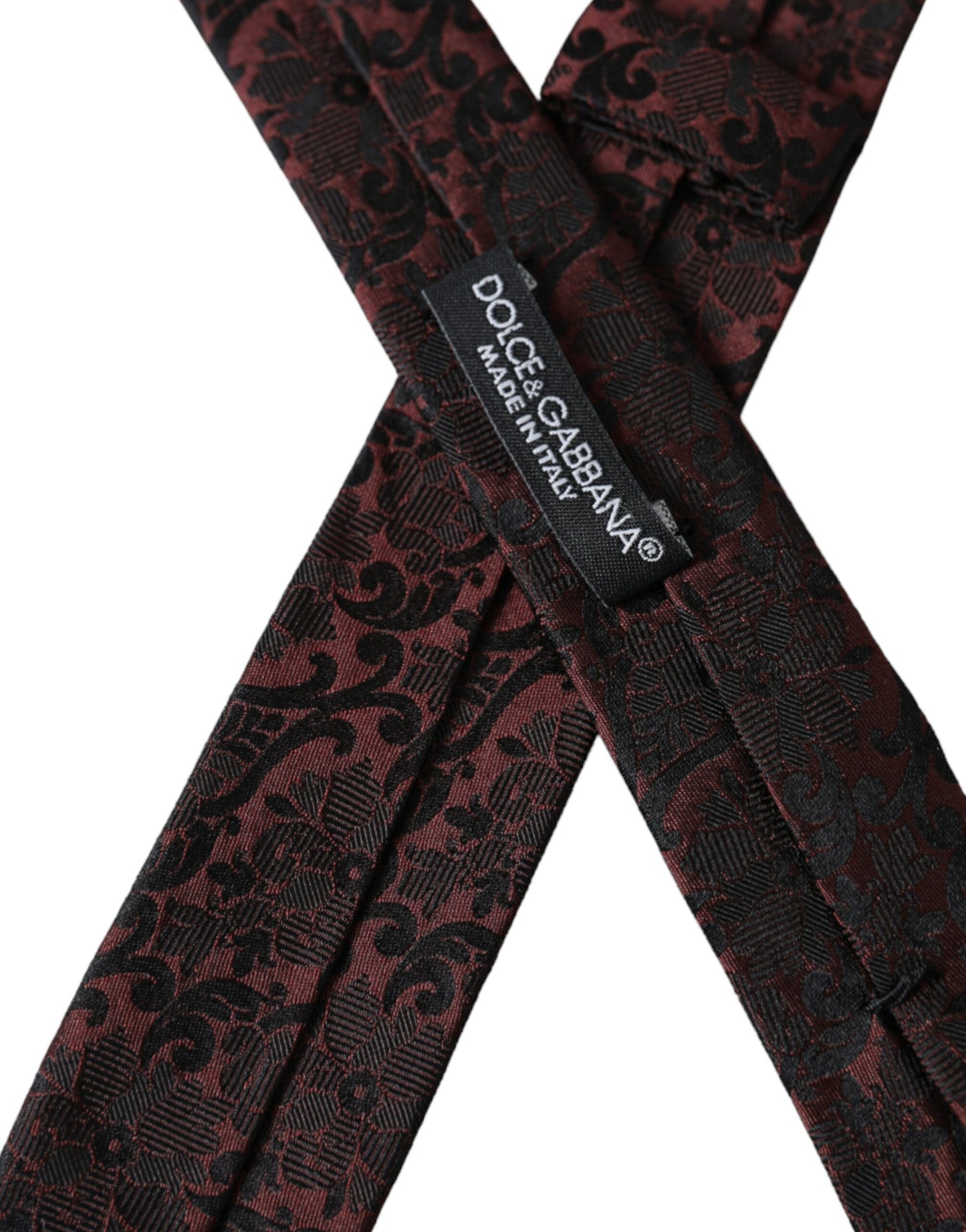 Dolce & Gabbana Maroon Floral Fantasy Seidenkrawatte für Männer, verstellbar