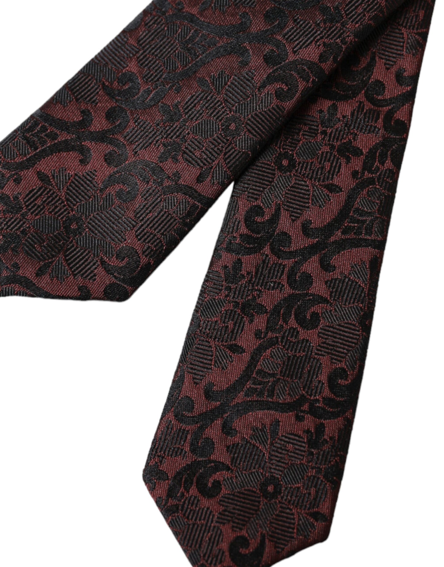 Dolce & Gabbana Maroon Floral Fantasy Seidenkrawatte für Männer, verstellbar