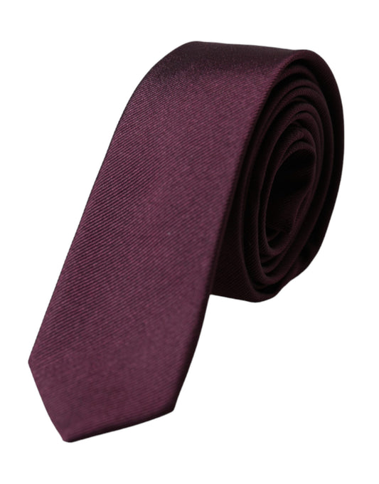 Dolce &amp; Gabbana Bordeaux Solid 100% Silk Adjustable Men's Tie