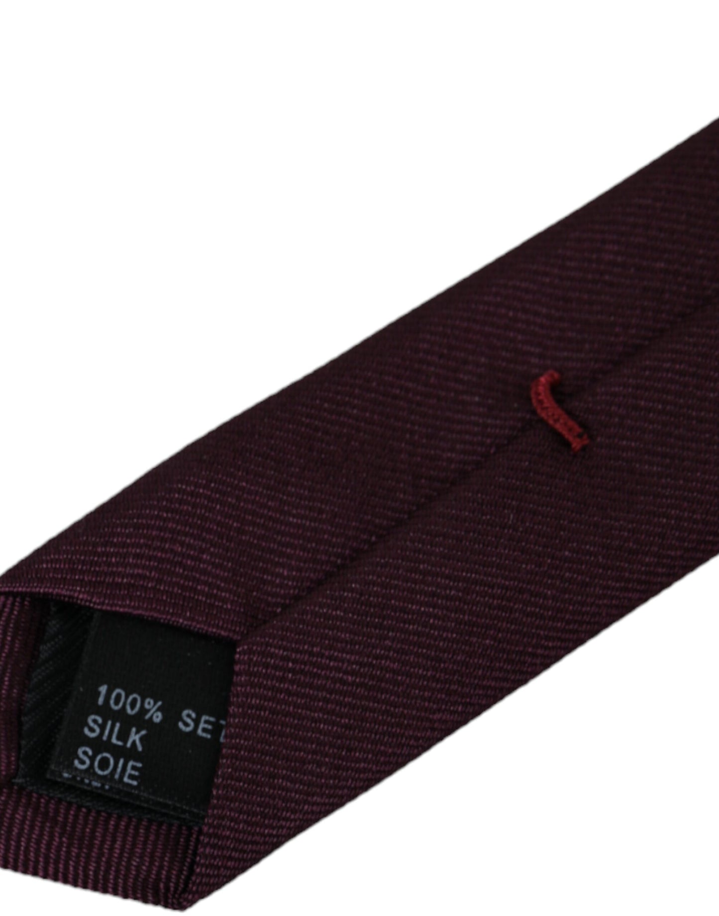 Dolce &amp; Gabbana Bordeaux Solid 100% Silk Adjustable Men's Tie