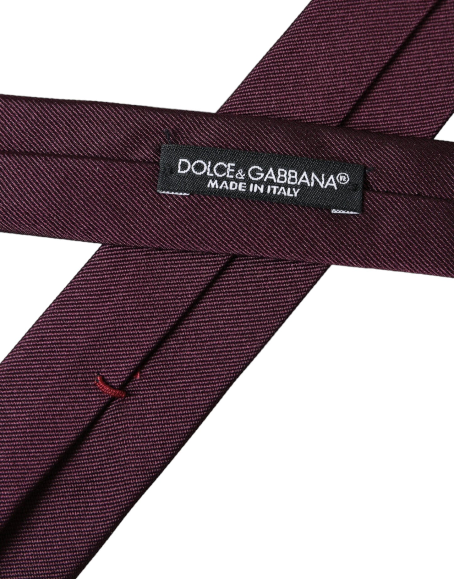 Dolce &amp; Gabbana Bordeaux Solid 100% Silk Adjustable Men's Tie