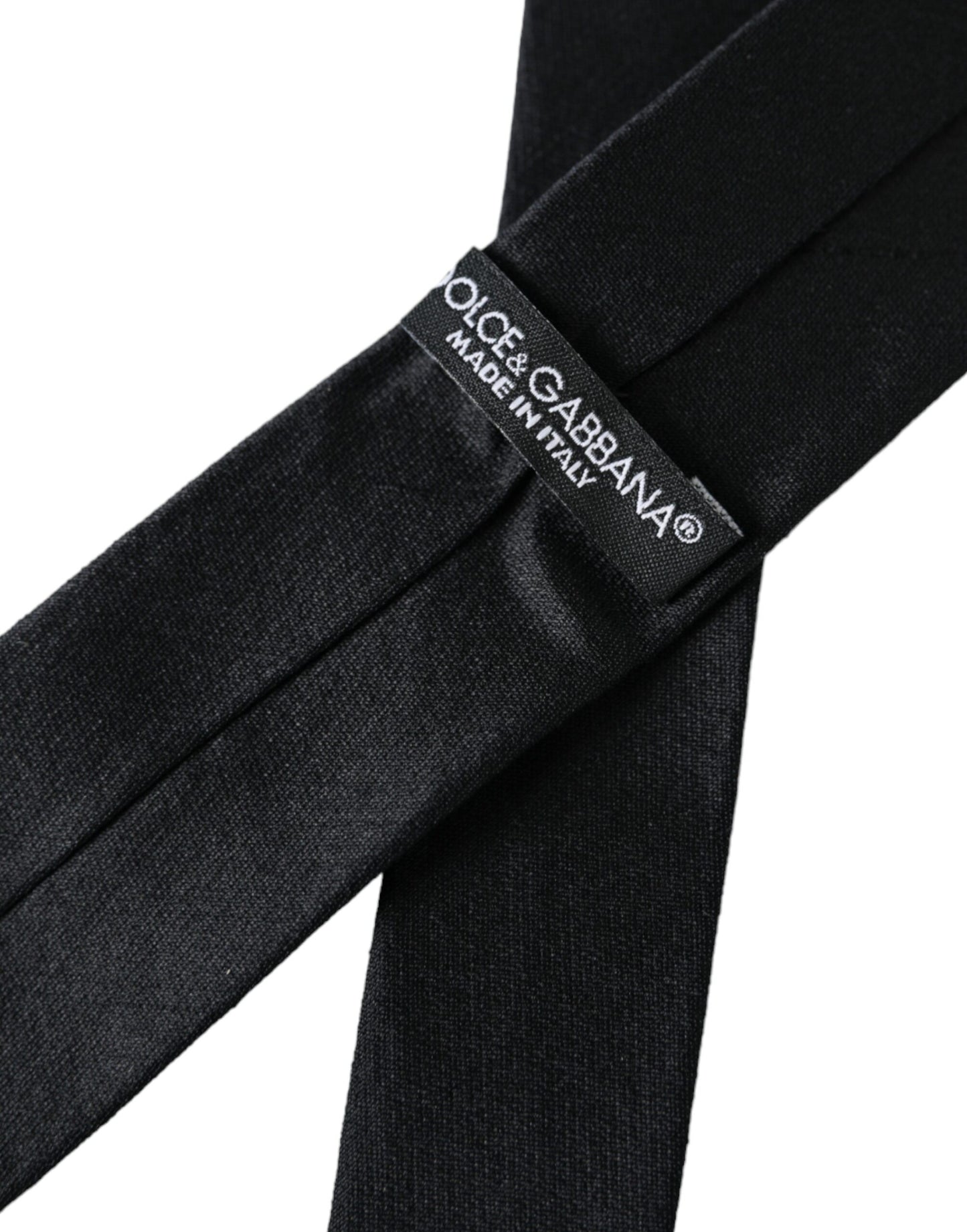 Dolce &amp; Gabbana Black solid tie made of 100% silk, adjustable