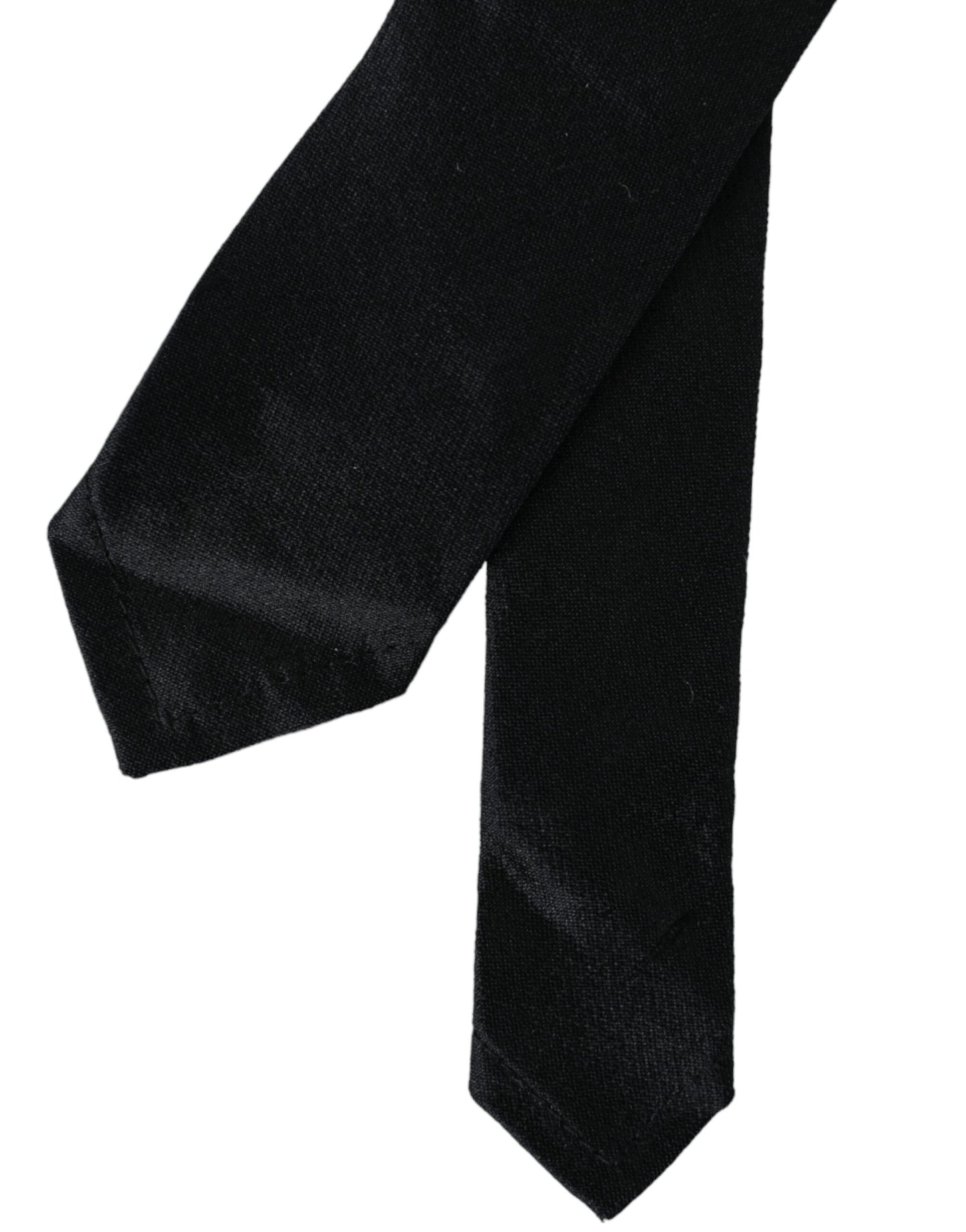 Dolce &amp; Gabbana Black solid tie made of 100% silk, adjustable