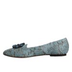 Dolce &amp; Gabbana Blue Lace Crystal Ballet Flats Loafers Shoes