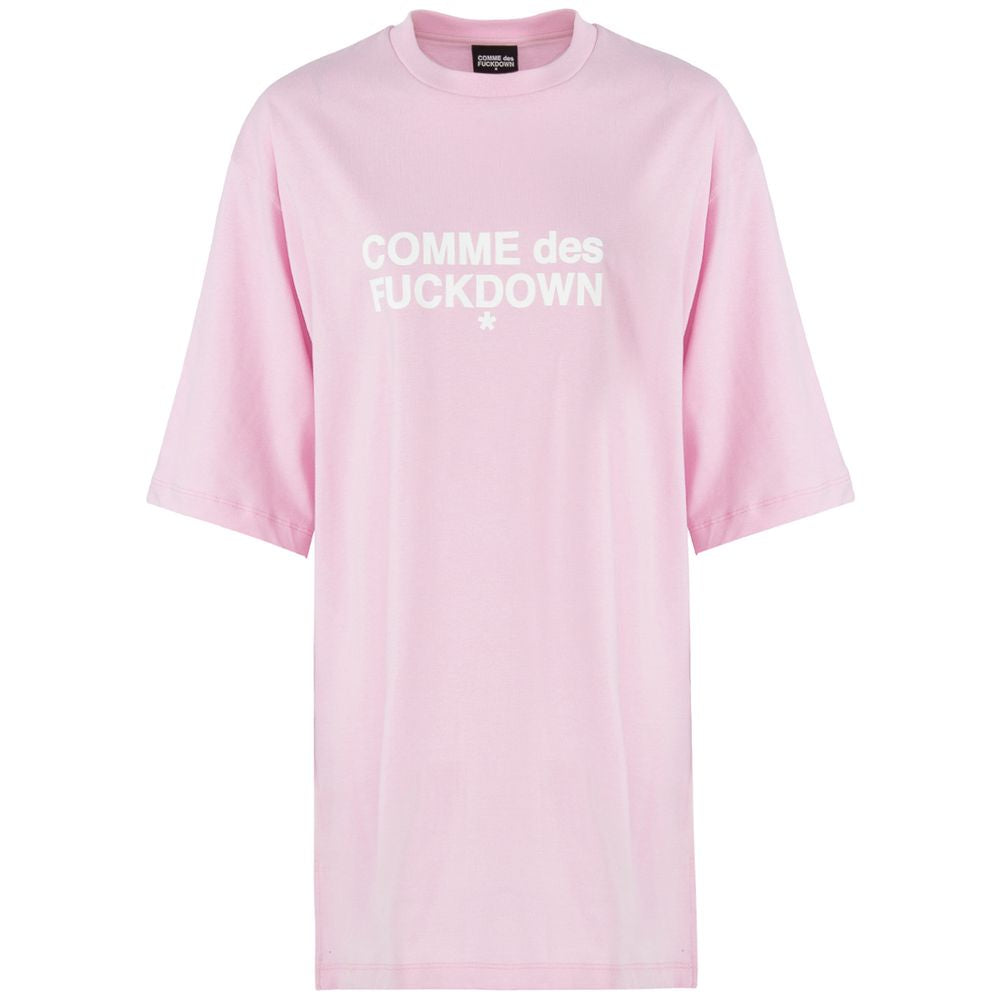 Comme Des Fuckdown Rosa Baumwollkleid