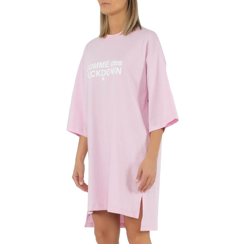 Comme Des Fuckdown Rosa Baumwollkleid