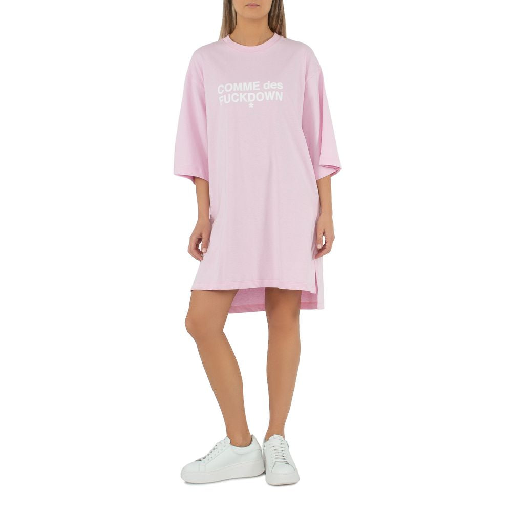 Comme Des Fuckdown Rosa Baumwollkleid