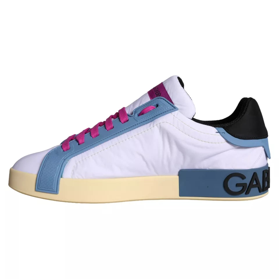 Dolce &amp; Gabbana Multicolor Leather Low Top Sneakers Men Shoes