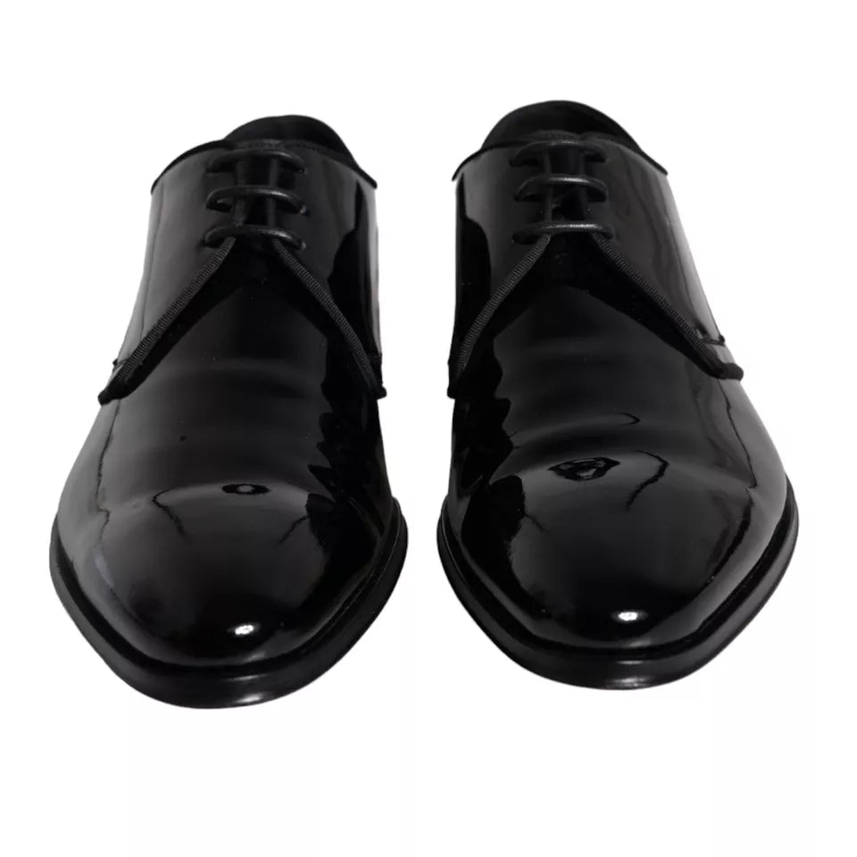 Dolce &amp; Gabbana Black Calfskin Derby Men's Dress Shoes