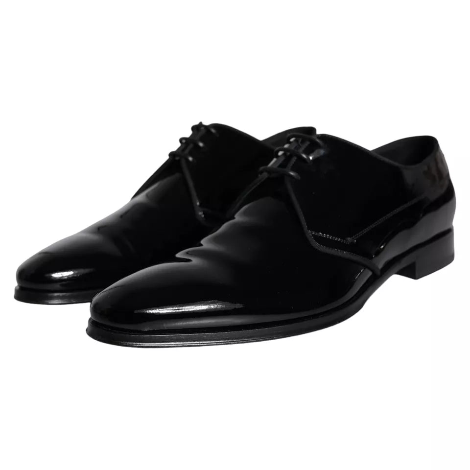 Dolce &amp; Gabbana Black Calfskin Derby Men's Dress Shoes