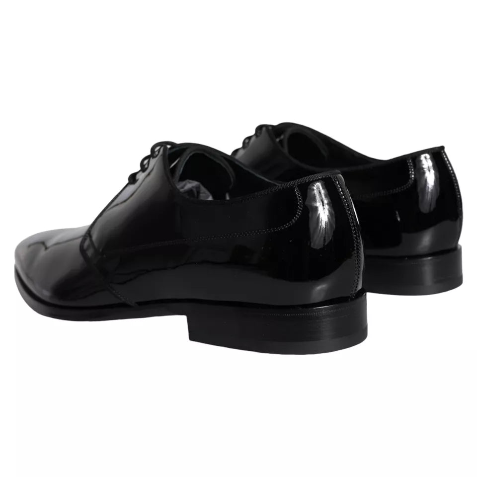 Dolce &amp; Gabbana Black Calfskin Derby Men's Dress Shoes