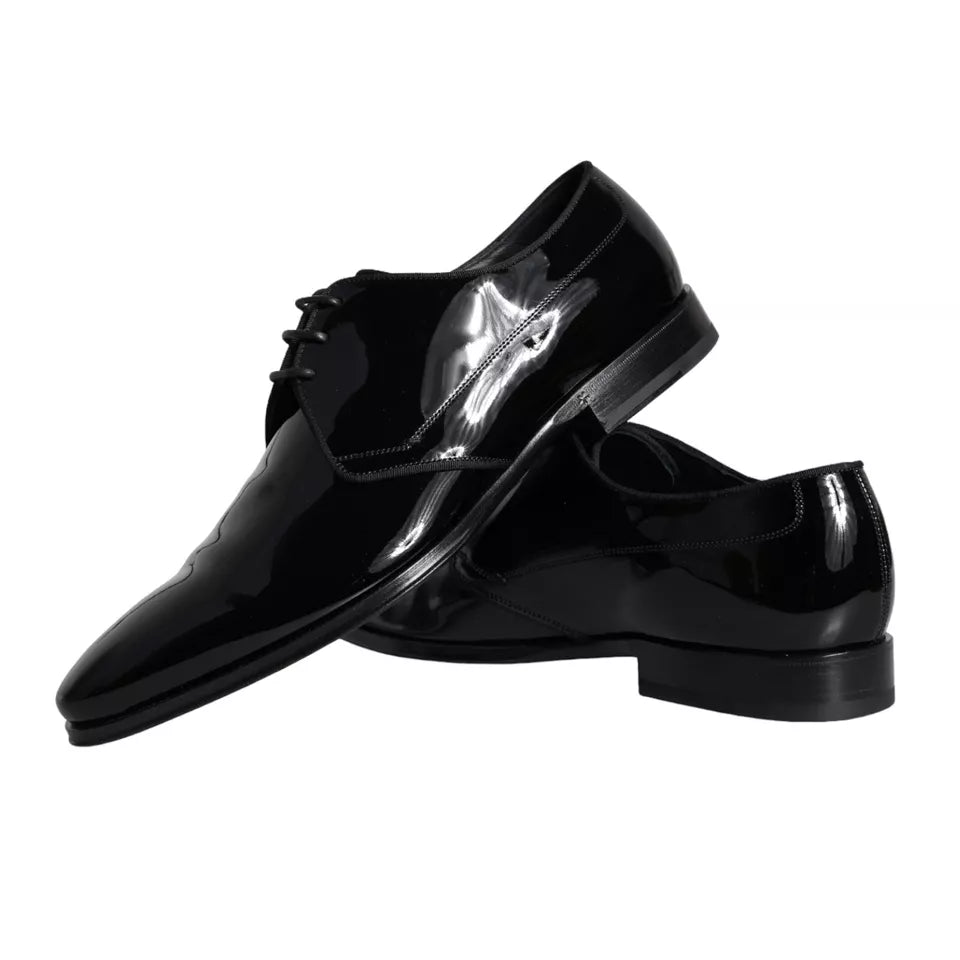 Dolce &amp; Gabbana Black Calfskin Derby Men's Dress Shoes