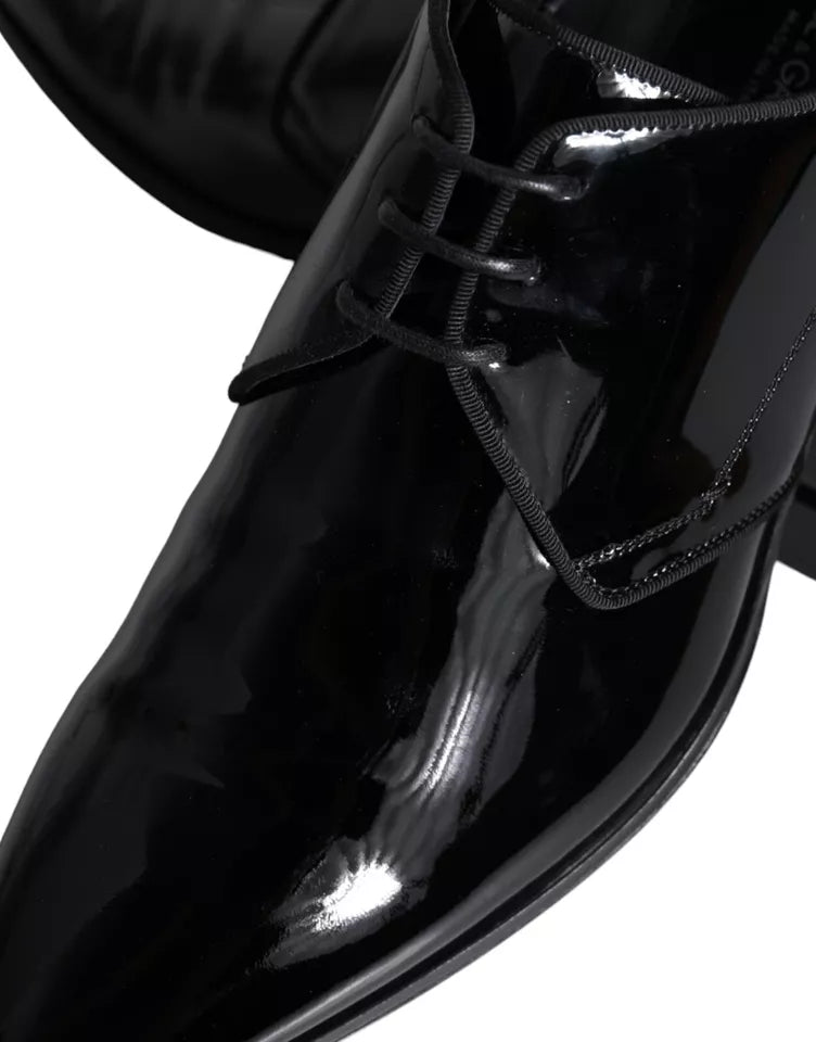 Dolce &amp; Gabbana Black Calfskin Derby Men's Dress Shoes