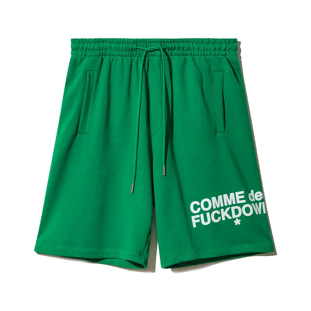 Comme Des Fuckdown Green Cotton Shorts