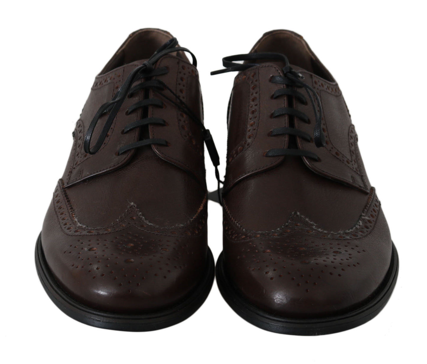 Dolce & Gabbana Elegante Derby Brogues aus braunem Leder