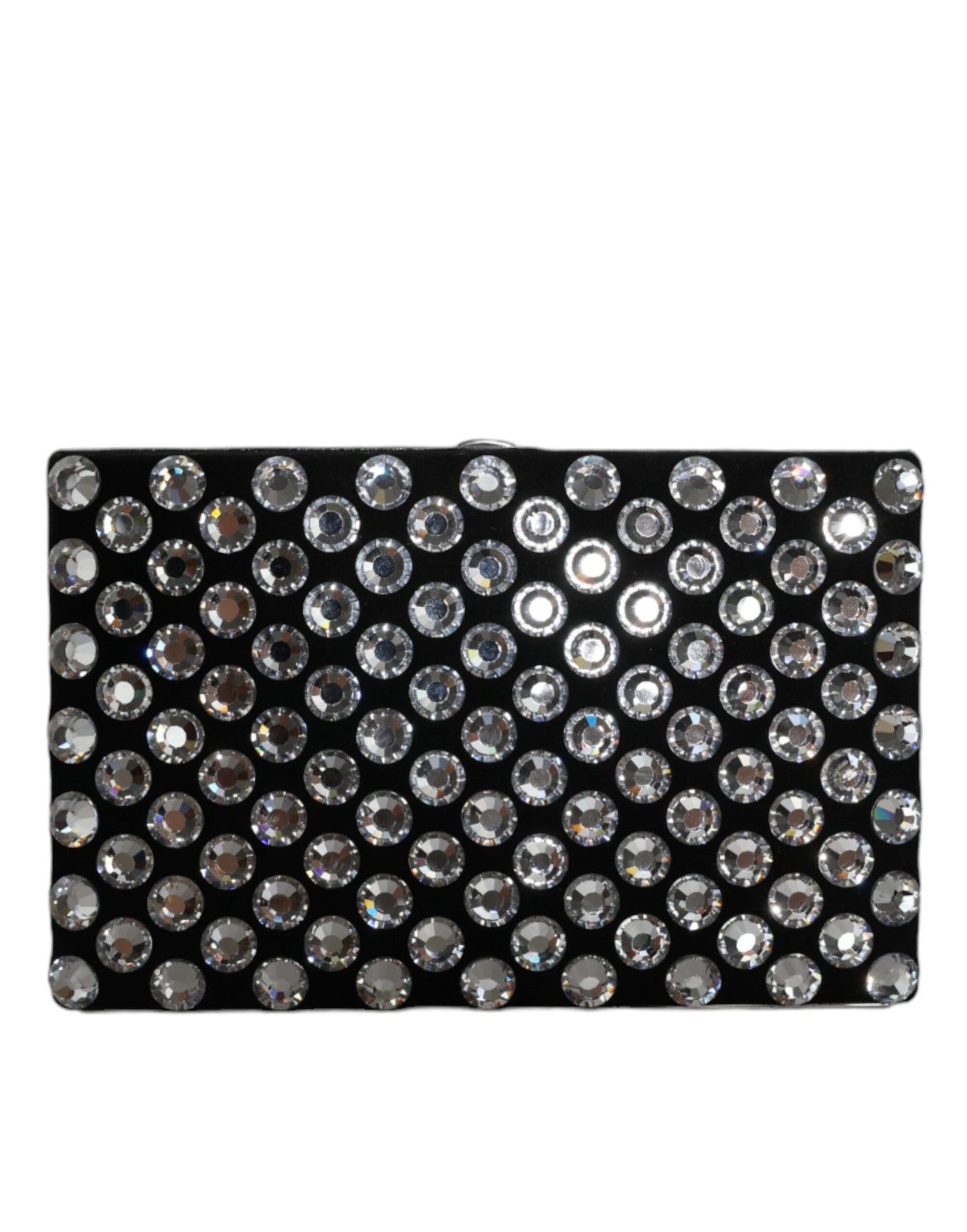 Dolce &amp; Gabbana Black Velvet Crystal Clutch Evening Party Handbag