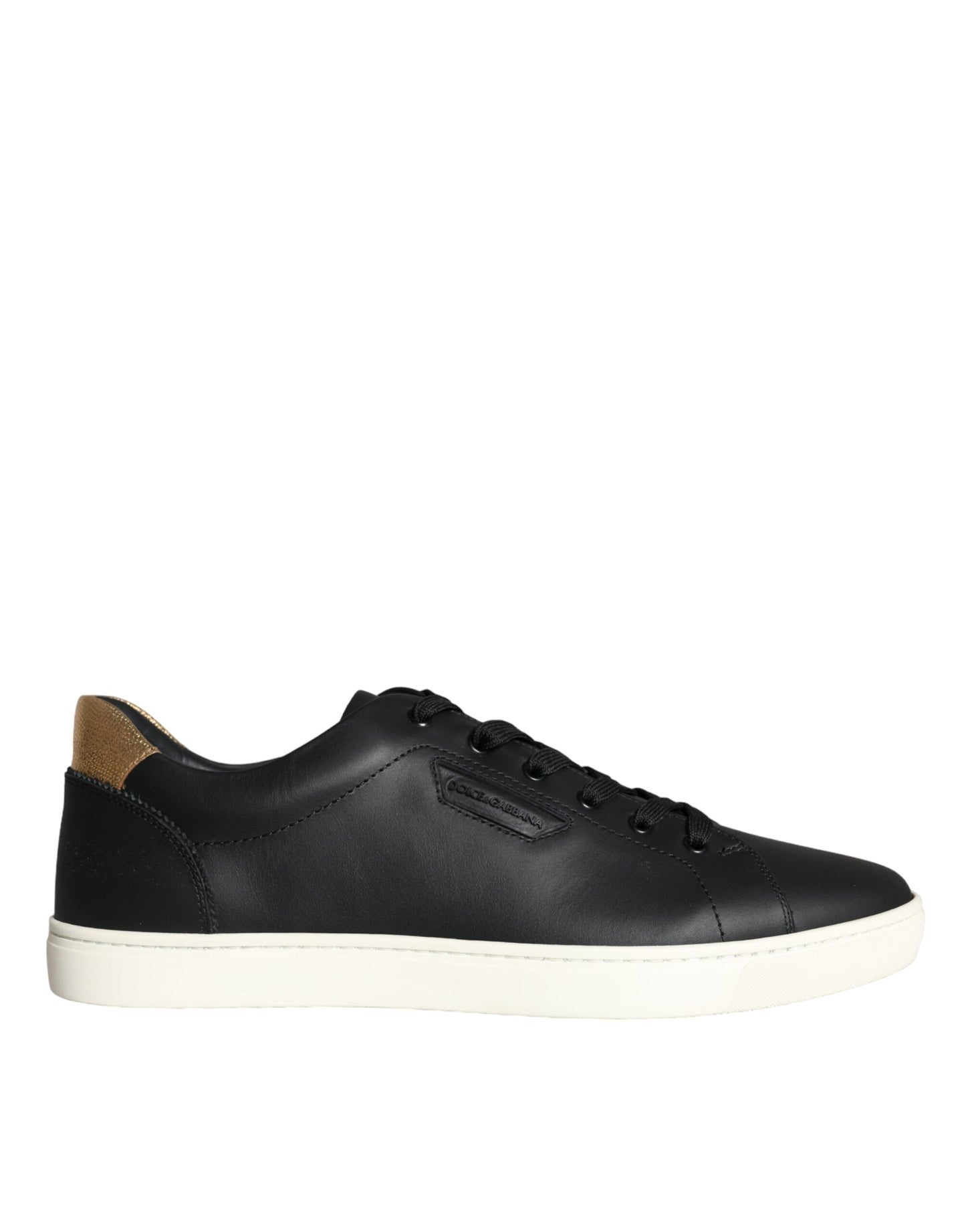 Dolce &amp; Gabbana Black Leather Portofino Low Top Sneakers Shoes